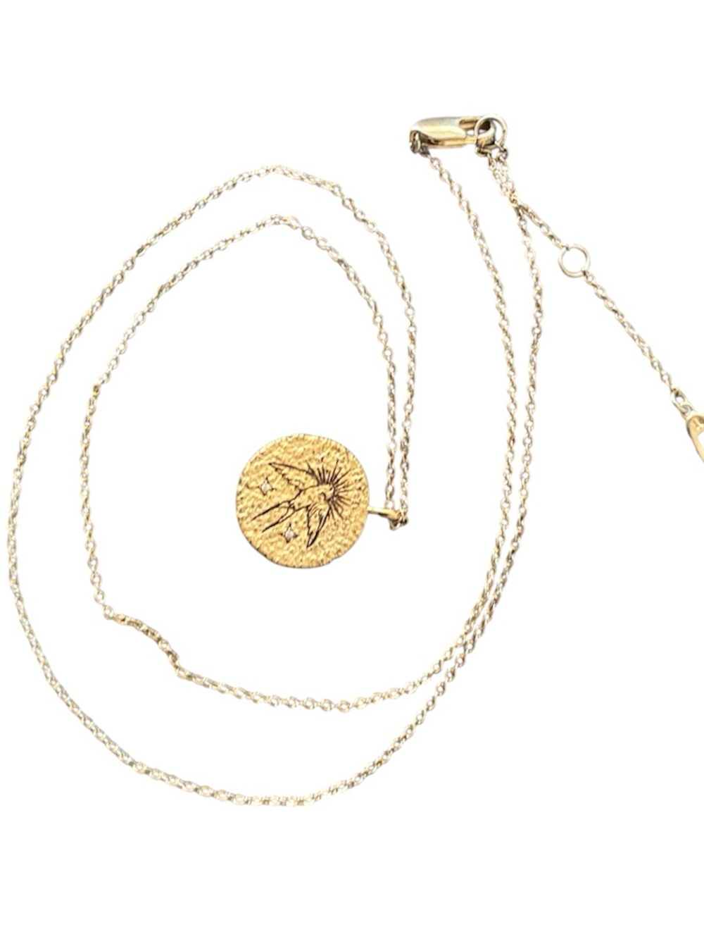 Gold Bird Coin Pendant Necklace